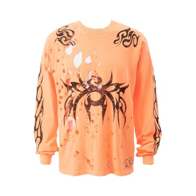 Pre-owned Hellstar Tribal Long-sleeve 'orange' | Men's Size Xl