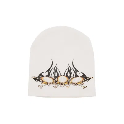 Pre-owned Hellstar Tribal Skullz Beanie 'white' | Men's Size Onesize