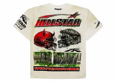 Pre-owned Hellstar War Ready! T-shirt In Cream