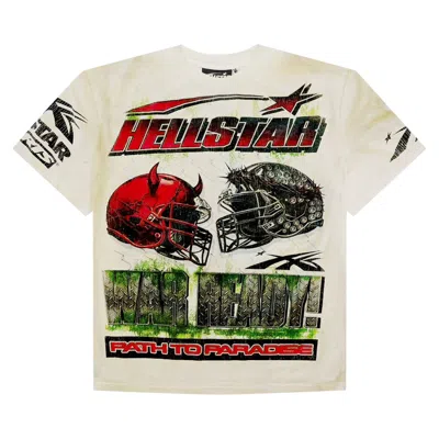 Pre-owned Hellstar War Ready! T-shirt 'white' In Cream