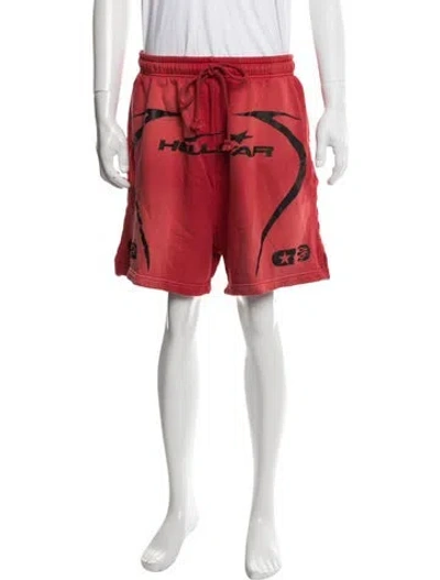 Pre-owned Hellstar Warm Up Jogger Shorts In Red