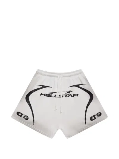 Hellstar Warm Up Printed Shorts In White