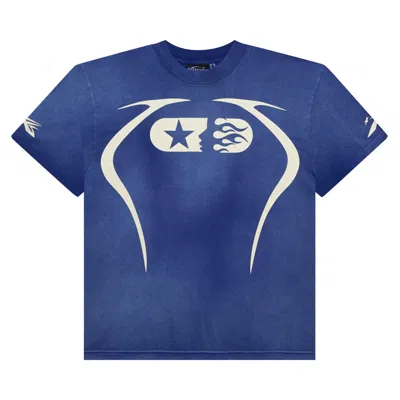 Pre-owned Hellstar Warm Up T-shirt 'blue'