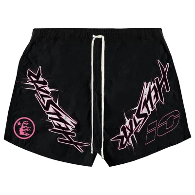 Pre-owned Hellstar Waxed Nylon Athletic Shorts 'black'