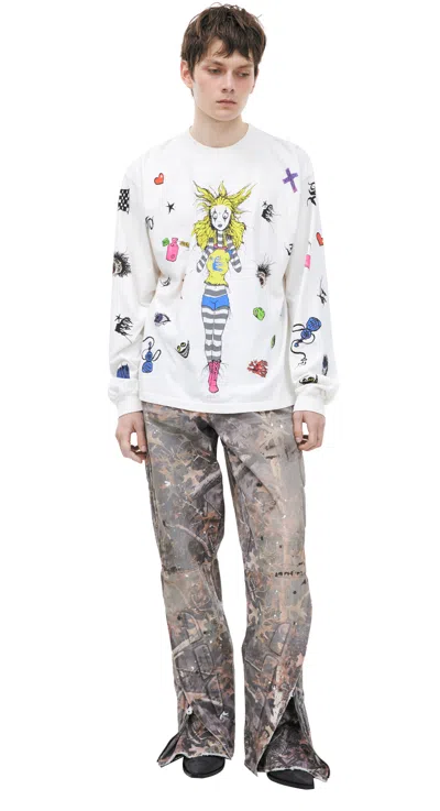 Hellstar White Monoprint Longsleeve In Multi