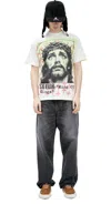 Hellstar Distressed Graphic-print T-shirt In Blue