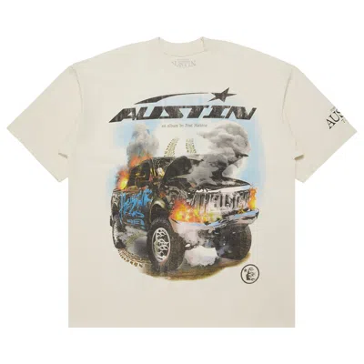 Pre-owned Hellstar X Post Malone Austin Tee 'cream'
