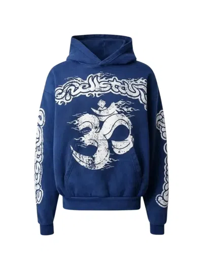 Hellstar Yoga Hooded Sweater In Blue