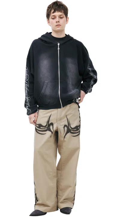 Hellstar Zip-up Hoodie In Black