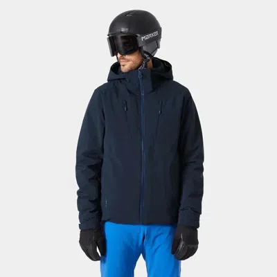 Helly Hansen Alpha 4.0 Ski Jacket Men's Navy Waterproof Full Zip Asm257 In Black