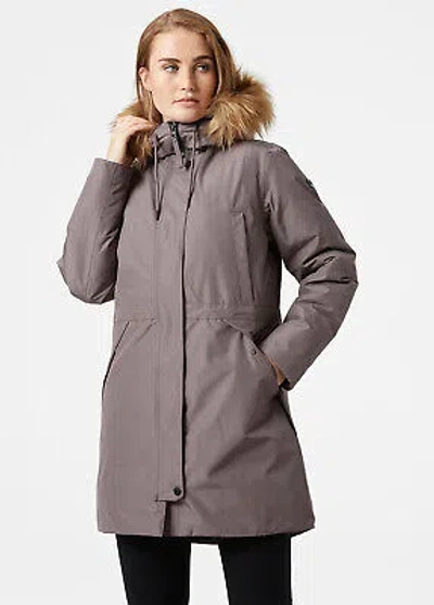 Pre-owned Helly Hansen Alva 2.0 Parka Women's Sparrow Grey Casual Lifestyle Winter Jacket