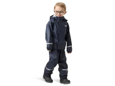 Helly Hansen Bergen 2.0 Pu Rainset (little Kid) Kid's Coat Navy : 7 Years, Synthetic In Blue