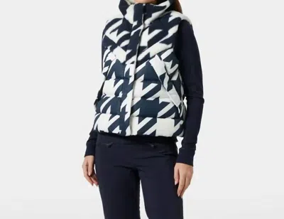 Helly Hansen Bliss Down Vest In Navy Houndstooth In Multi