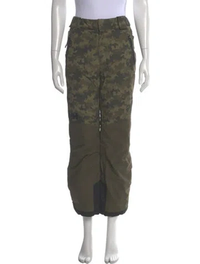 Pre-owned Helly Hansen Camouflage Print Wide Leg Pants In Green