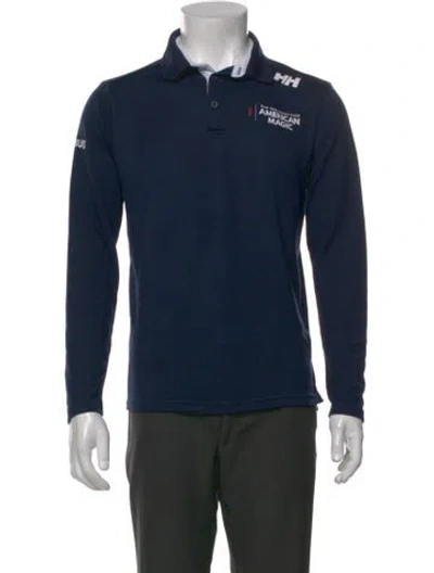 Pre-owned Helly Hansen Collar Long Sleeve Polo Shirt In Blue