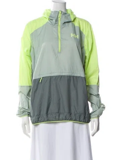 Pre-owned Helly Hansen Colorblock Pattern Jacket In Green