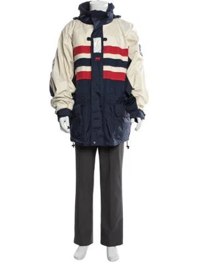 Pre-owned Helly Hansen Colorblock Pattern Parka In Blue