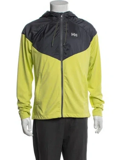 Pre-owned Helly Hansen Colorblock Pattern Performance Jacket In Green