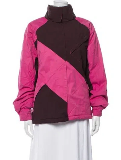 Pre-owned Helly Hansen Colorblock Pattern Performance Jacket In Pink