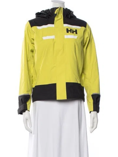 Pre-owned Helly Hansen Colorblock Pattern Performance Jacket In Yellow