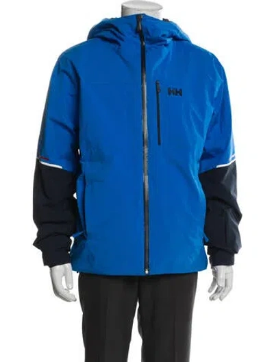 Pre-owned Helly Hansen Colorblock Pattern Windbreaker In Blue
