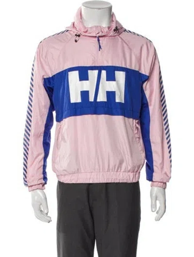 Pre-owned Helly Hansen Colorblock Pattern Windbreaker In Pink