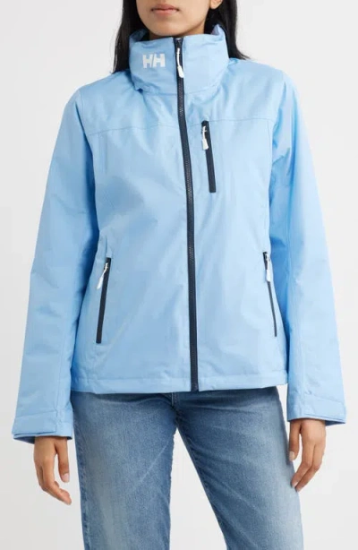 Helly Hansen Crew 2.0 Waterproof Midlayer Hooded Sailing Jacket In Bright Blue