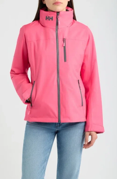 Helly Hansen Crew 2.0 Waterproof Midlayer Hooded Sailing Jacket In Hot Pink