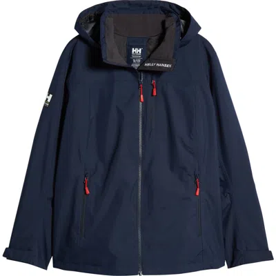 Helly Hansen Crew 2.0 Waterproof Midlayer Hooded Sailing Jacket In Navy