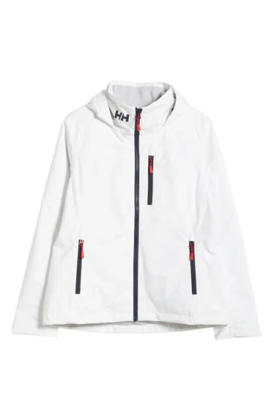 Helly Hansen Crew 2.0 Waterproof Midlayer Hooded Sailing Jacket In White