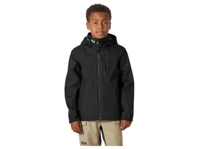 Helly Hansen Crew Hooded Jacket (big Kid) Kid's Coat Black : 13 Big Kid, Polyester