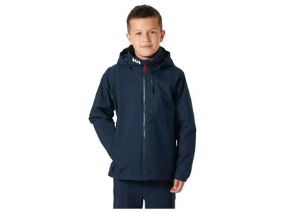 Helly Hansen Crew Midlayer Jacket 2.0 (big Kid) Kid's Coat Navy : 12 Big Kid, Polyester In Blue