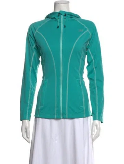 Pre-owned Helly Hansen Crew Neck Long Sleeve Hoodie In Blue/green