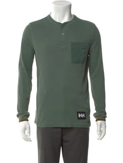 Pre-owned Helly Hansen Crew Neck Long Sleeve Pullover In Green