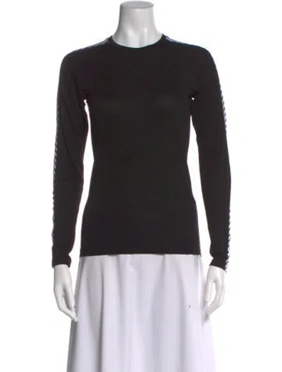 Pre-owned Helly Hansen Crew Neck Long Sleeve Top In Black