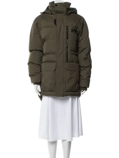 Pre-owned Helly Hansen Down Jacket In Green