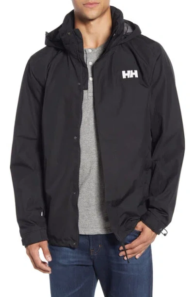 Helly Hansen Dubliner Water & Wind Proof Hooded Jacket In 990 Black
