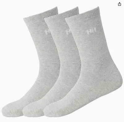 Helly Hansen Everyday Cotton Sock - 3 Pack In Grey Melange In Blue