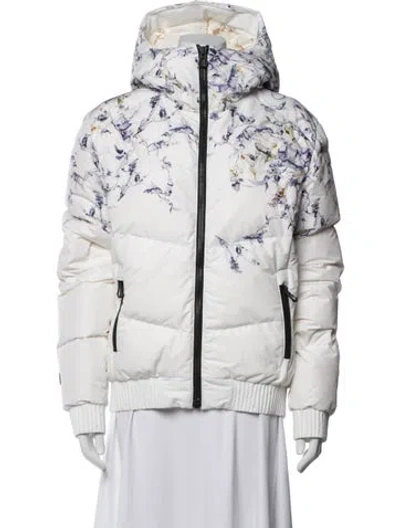 Pre-owned Helly Hansen Floral Print Down Jacket W/ Tags In Neutrals