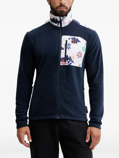 Helly Hansen Floral-print Zip-up Sweatshirt In Blue
