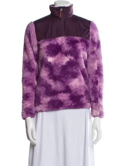 Pre-owned Helly Hansen Kids' Girl's Tie-dye Print Turtleneck Sweatshirt In Purple