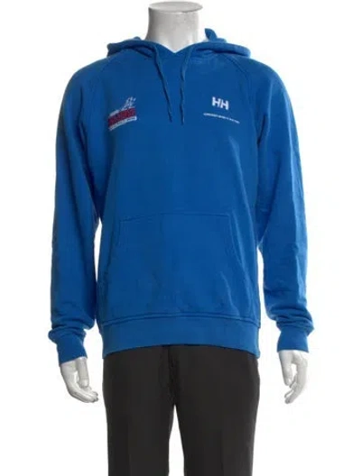 Pre-owned Helly Hansen Graphic Print Crew Neck Hoodie In Blue