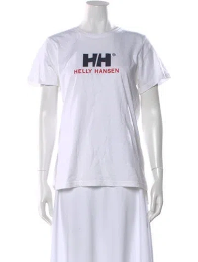 Pre-owned Helly Hansen Graphic Print Crew Neck T-shirt In White
