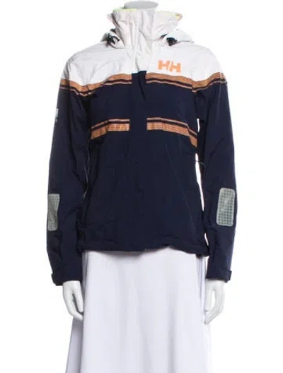 Pre-owned Helly Hansen Graphic Print Denim Jacket In Blue