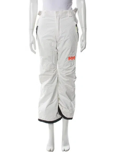 Pre-owned Helly Hansen Graphic Print Wide Leg Pants In White