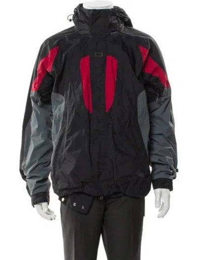 Pre-owned Helly Hansen Graphic Print Windbreaker In Gray