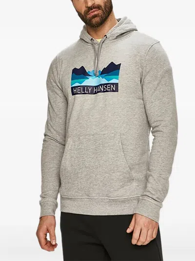 Helly Hansen Graphic-print Hoodie In Gray