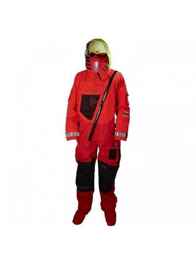 Pre-owned Helly Hansen Hellyhansen Men's Aegir Ocean Dry Suit In Red