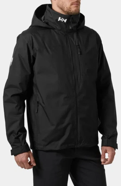 Helly Hansen Hooded Crew 2.0 Waterproof Midlayer Sailing Jacket In Black