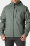 Helly Hansen Hooded Crew 2.0 Waterproof Midlayer Sailing Jacket In Grey Cactus